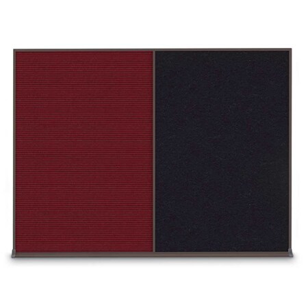 United Visual Products Triple Door Radius Corkboard, 72"X36", B UV8005-BRONZE-BLACK